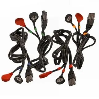 Compex 4 db-os elektróda összekötő kábel szett Bepattintós (Snap) Csatlakozóval 8-Pines, Fekete