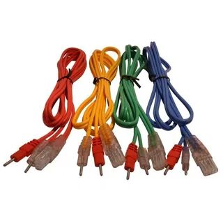 Compex 4 db-os elektróda összekötő kábel szett nem bepattintós (Normál Pin Csatlakozóval) 8-Pines, Színes, Színes